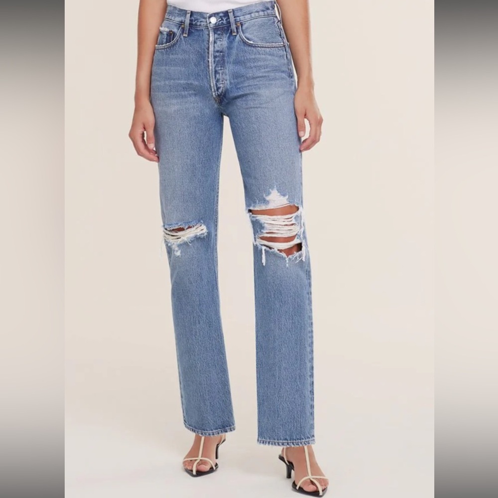 Agolde Lana Mid Rise Straight Jeans